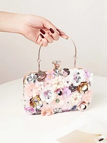 2025 New Handmade Bead Embroidery Floral Beaded Clutch Bag