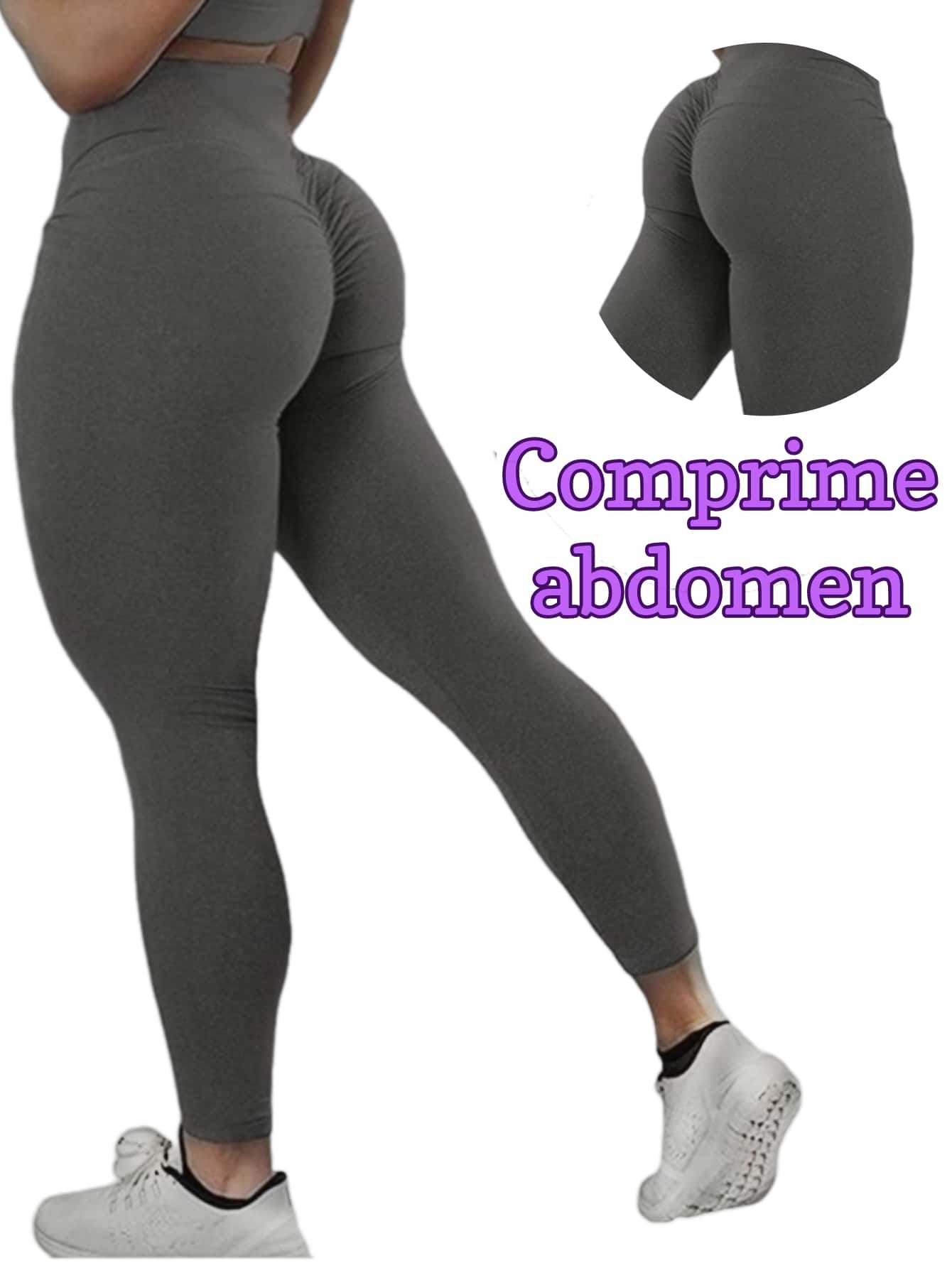 Colombian Sports PUSH UP Leggings - Dark Grey - View 1