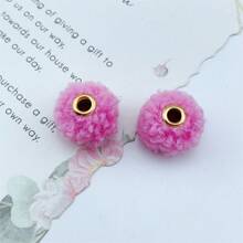 10pcs Colorful Plush Ball Bead With Large Hole Diy Jewelry Making Accessory - Hair ball beads - View 7