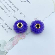 10pcs Colorful Plush Ball Bead With Large Hole Diy Jewelry Making Accessory - Hair ball beads - View 5