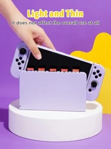 2 chiếc Ốp Bảo Vệ & Nắp Dock, Giữ 5 Thẻ Trò Chơi, Bảo Vệ Đế Khỏi Trầy Xước Và Bụi, Tương Thích Với Switch OLED/Switch NS - Màu tím - Xem 6