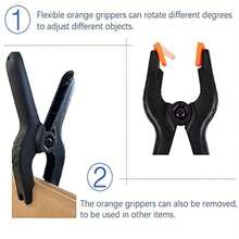 10-pack 4-inch Heavy Duty Plastic Spring Clips For Background Stands Photography Office - Black - View 2