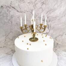 1pc Antique Bronze Cake Decorative Ornament For Retro Style Cake Stand Or Romantic Table Decoration With Candle Holder - bronze - View 1