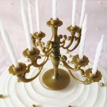 1pc Antique Bronze Cake Decorative Ornament For Retro Style Cake Stand Or Romantic Table Decoration With Candle Holder - bronze - View 2