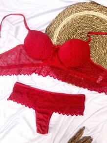 Women Bra & Panty Sets - Red - View 4