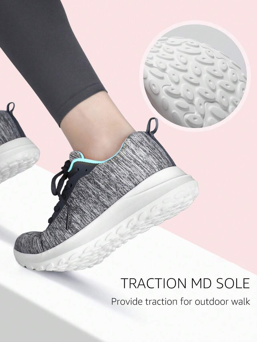 STQ Walking Shoes For Women Lace Up Lightweight Tennis Shoes - 灰月 - 查看 1