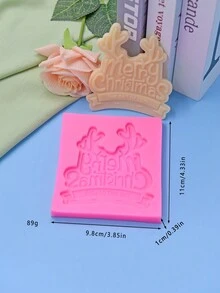 1入組聖誕馴鹿鹿角形矽膠模具,適用於字母設計 - 粉色 - 查看 3