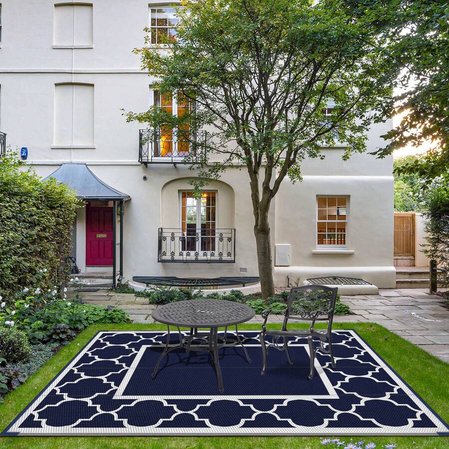 Outdoor Rug For Patio, Reversible Plastic Waterproof Rugs, Clearance