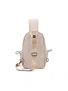 單肩包男士錢包斜挎包小肩背包旅行胸包信使包男女兼用臀包腰包胸包學生書包商務禮物丈夫父親禮物情人節禮物男士必備 - 卡其色 - 查看 3