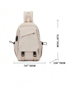 單肩包男士錢包斜挎包小肩背包旅行胸包信使包男女兼用臀包腰包胸包學生書包商務禮物丈夫父親禮物情人節禮物男士必備 - 卡其色 - 查看 6