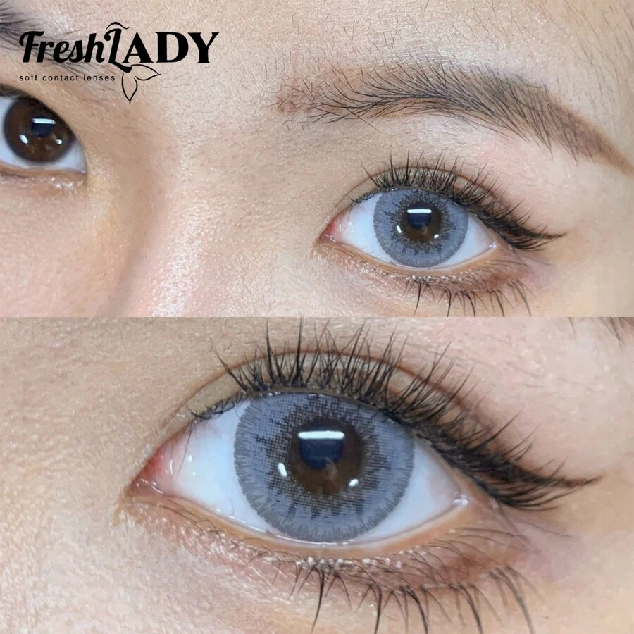 FRESH LADY Freshlady Amber Gray AK-11 Colored Contact Lenses 1 Year Disposable - Grey - View 1