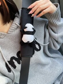 1pc Car Seat Belt Shoulder Pad With Cute Panda Design, Decorative Belt Cover For Car