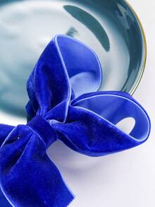 1 Miếng Xanh Nhung Đơn giản Cao-kết thúc Trang trí Nơ Kẹp tóc Đối với Mùa Thu /đông - Xanh đậm - Xem 3