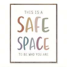 Safe Space Wall Decor Kids Room Wall Art Educational Print Homeschool Print Classroom Decor Inclusive Art Without Frame - White - View 2