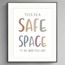 Safe Space Wall Decor Kids Room Wall Art Educational Print Homeschool Print Classroom Decor Inclusive Art Without Frame - White - View 4