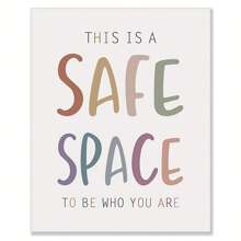 Safe Space Wall Decor Kids Room Wall Art Educational Print Homeschool Print Classroom Decor Inclusive Art Without Frame - White - View 1