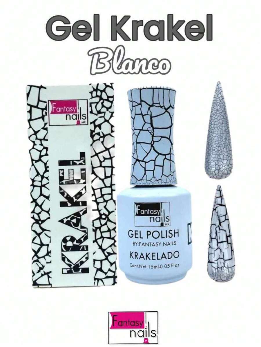 15ml Gel efecto Krakelado semipermanente Fantasy Nails - Blanco - Ver 1