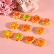 10入組隨機圖案模擬迷你可愛烘焙曲奇甜點扁呈形魅力,可用於diy剪貼簿、髮夾、手機殼工藝配件、diy珠寶製作 - 彩色 - 查看 4