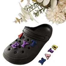 Removable Cartoon Colorful English Alphabet Clogs Shoe Flower Shoe Buckle - Multicolor - View 1