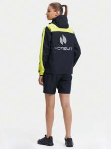 HOTSUIT 女性桑拿運動套裝,具有遮光罩,減肥塑身健身服,防水防霧,運動訓練必備 - 黃色 - 查看 3