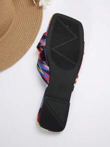 Của phụ nữ Đúng mốt Bằng phẳng Giải trí Trong nhà Ngoài trời Dép đi trong nhà Với Vải Dây đai - Nhiều màu - Xem 7