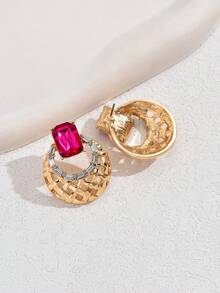 1 對設計師合金耳環,水鑽和鏤空設計,優雅珠寶,適合約會、派對、度假、休閒場合和作為感恩節禮物