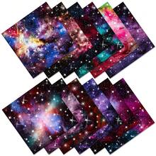 24張6"×6"星空剪貼簿紙,藍色宇宙剪貼簿圖案紙包diy手工背景紙 - 紫色 - 查看 7