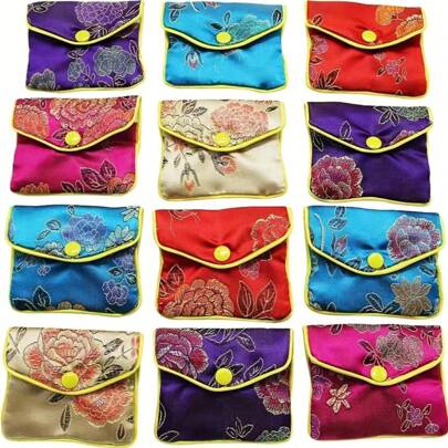12 peças Bolsa de seda para joias, bolsas para presentes de joias, várias cores (cor aleatória) Mini bolsa de maquiagem, suporte para óculos, organizador, armazenamento, estojo para óculos, estojo protetor, bolsa para óculos de sol, bolsa para viagem, férias, cruzeiro, férias de verão, bolsa de viagem, itens essenciais para viagem, dormitório da faculdade, kit de viagem para casa e escola