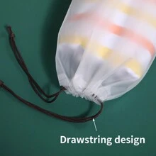 10入組透明拉繩袋,防水收納袋,旅行袋,泳裝收納袋,防塵鞋袋,防水熱泉袋,塑膠袋 - 白色 - 查看 6