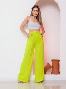 Women Pants - 青檸色 - 查看 1