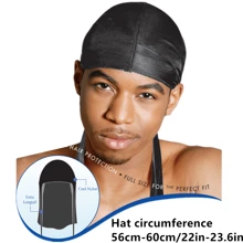 ZTZI Durag De Satén Para Hombre, Bandana De Satén Du Rag, Doo Rag De Seda - Tamaño Completo Para Un Ajuste Perfecto - Negro - Ver 1