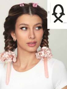 超長無熱捲髮器,用於緊密螺旋卷曲,天然捲髮造型工具 - 黃色 - 查看 9