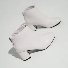 Của phụ nữ Dày Giày cao gót Giày ống , 2023 Hàng mới đến , Gầy Phong cách , Mùa Đông & Mùa thu - trắng - Xem 3