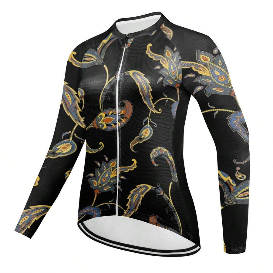 Max Storm Của phụ nữ Áo đi xe đạp Tay áo dài Xe đạp Jersey Với 3 Ở phía sau Túi Đạp xe Chống lại Thể thao Quần áo Trang phục Nhanh khô - màu đen - Xem 1