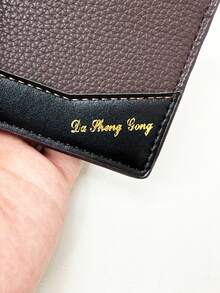 新品荔枝紋短款橫式男士包,具有拉鍊的大容量商務錢包,多個卡槽 - 咖啡棕 - 查看 8