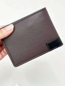 新品荔枝紋短款橫式男士包,具有拉鍊的大容量商務錢包,多個卡槽 - 咖啡棕 - 查看 2