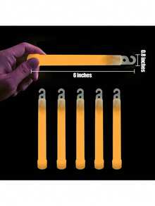 5入組帶掛鉤的橙色發光棒-6英寸多功能發光棒,超級防水,持續光亮,適用於野營,派對,現場助威,生日派對,適用於各種戶外活動,也可用於停電緊急情況下,戶外信號準備就緒 - 橘色 - 查看 2