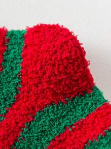 1 双珊瑚绒中筒袜，柔软温暖，适合家庭、成人和儿童，非常适合冬季、圣诞节、居家、睡眠、礼物和日常生活 - 彩色 - 查看 3