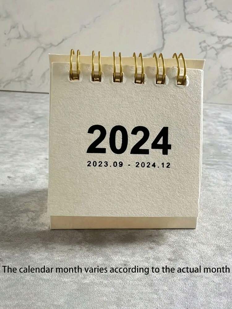 1 Pc Mini Calendário De Mesa Com Design Gráfico Digital Criativo, Diário Memo Diário Portátil, Calendário De Contagem Regressiva Para O Ano Novo De 2024, Presente De Ano Novo - Vermelho - Ver 7