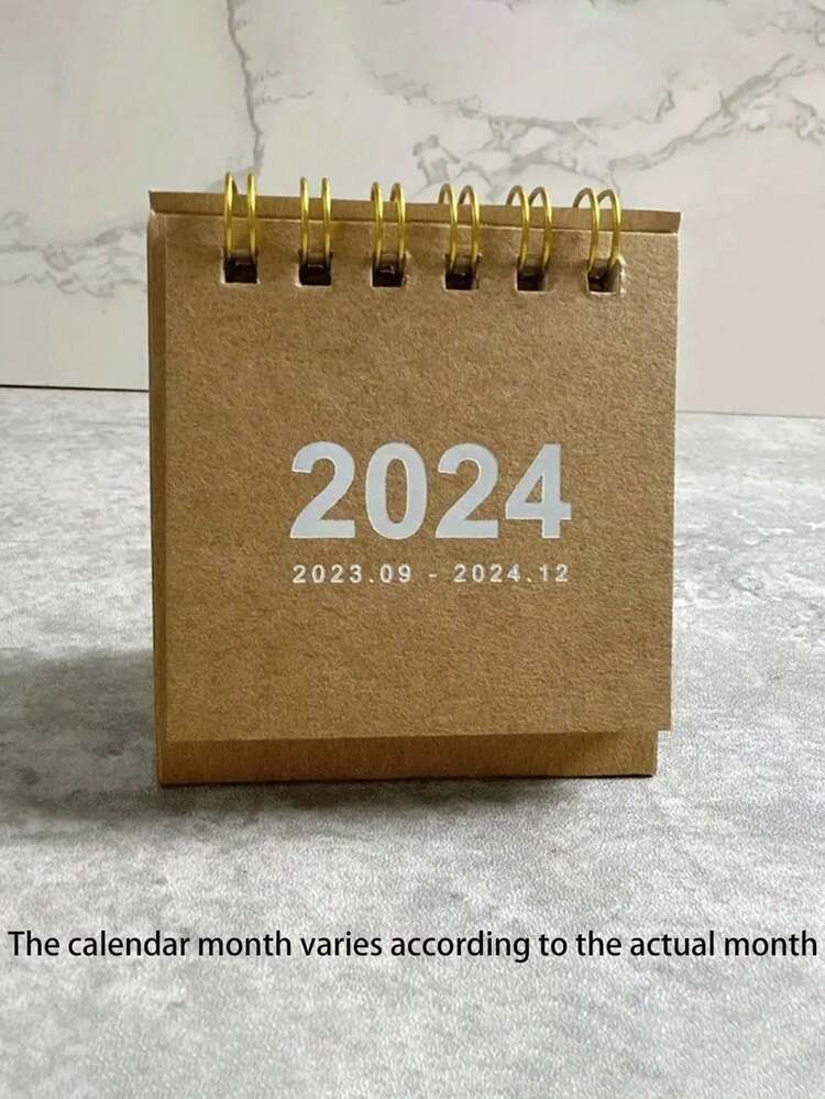 1 Pc Mini Calendário De Mesa Com Design Gráfico Digital Criativo, Diário Memo Diário Portátil, Calendário De Contagem Regressiva Para O Ano Novo De 2024, Presente De Ano Novo - Vermelho - Ver 9