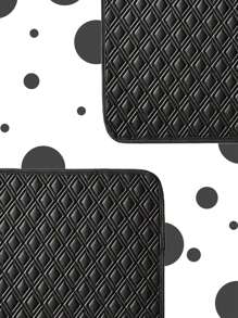 4 件装钻石形条纹汽车通用脚垫，让您的爱车保持干净整洁，易于清洁 - 黑色 - 查看 5