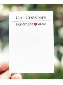 100 Pieces Coasters Display Cards Car Coaster Packaging For Selling Sublimation Car Coasters Cards With 100Pcs Bags (3.9 * 2.9 Inch) - White - View 2