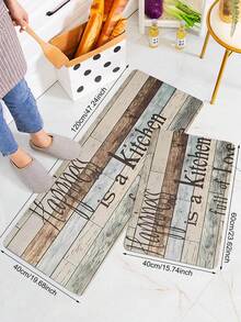 1入組字母條紋聚酯廚房地墊,防滑地毯,適用於客廳、廚房、門墊、家居可水洗地墊 - 彩色 - 查看 7