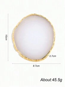 1pc Resin Nail Art Palette Inlay Rhinestone, Nail Art Painting Mixed Color Palette Golden Edge Nail Gel Color Makeup Display Board For Foundation Makeup Tools Eyeshadow Nail Art,Nail Supplies,Nail Tools,Nail Art Tools,Back To School,Nails,Nail Tools For Press On Nails - White - View 5