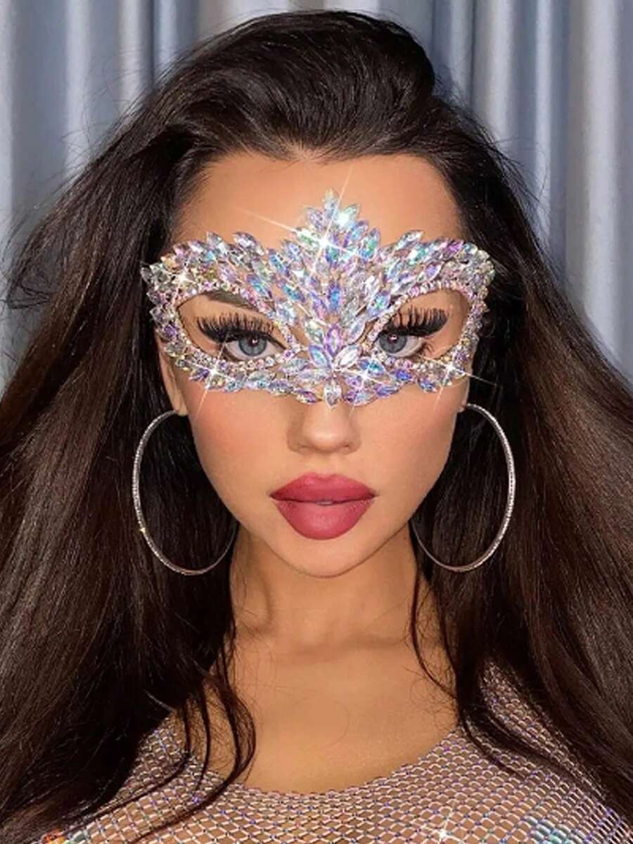 1pc Xsbody Women's Halloween Mask Cosplay Costume Sparkly Fashionable — free download