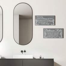 2 Trang trí tường , Phòng tắm Hoa Treo tranh , Vui Đại dương bờ biển Nhà nông Phòng vệ sinh Rustic Bằng gỗ Dấu hiệu - Màu Đỏ Sâu - Xem 2