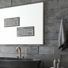 2 Trang trí tường , Phòng tắm Hoa Treo tranh , Vui Đại dương bờ biển Nhà nông Phòng vệ sinh Rustic Bằng gỗ Dấu hiệu - Màu Đỏ Sâu - Xem 7