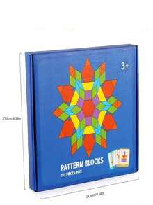 155pcs Creative Geometric Tangram Puzzle Wooden Toy For Educational Intelligence Training - multicolor - View 3