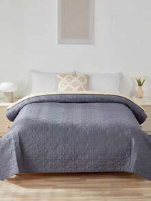 1件純色防水防滑可機洗薄款寵物毯,適合大型、中型、小型貓狗四季睡覺使用 - 深灰色 - 查看 6