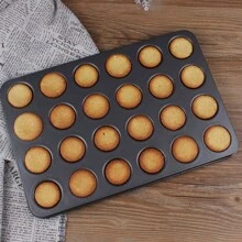 Charola para 24 mini cupcakes o panquecitos con antiadherente molde de repostería - Negro - Ver 5